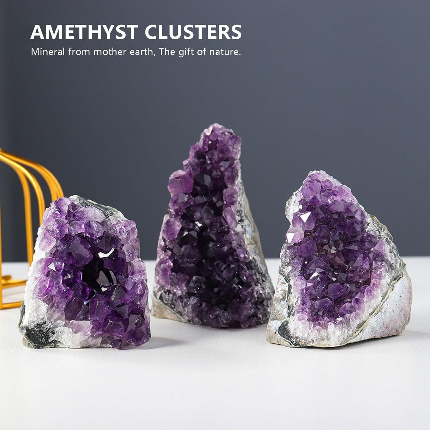 Amethyst Cluster Quartz Crystal Rock Raw Stone Purple Crystals Geode Healing Crystals 0-0.5LB