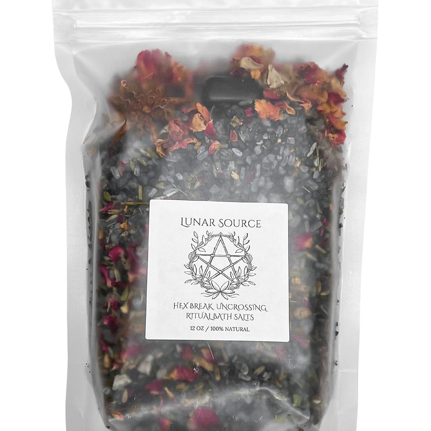 Hex Remover Curse Break Uncrossing Ritual 12 Oz Bath Salt | Spiritual Fiery Wall of Protection Cord Cutting Witchcraft Banishing Reversal Baneful Jinx Protection Intention Crystal Spell Witchy Gift