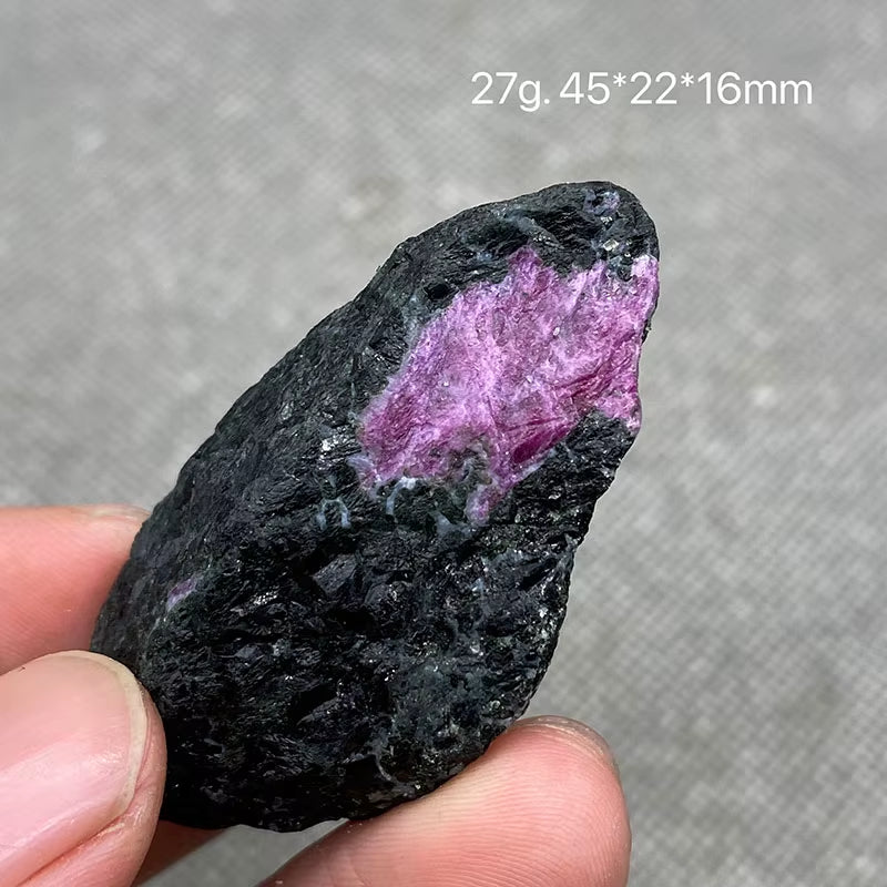 Best! 100% Natural Myanmar Fluorescent Ruby Rough Mineral Stones and Crystals Healing Crystals Quartz Gemstones +Box 35Mm