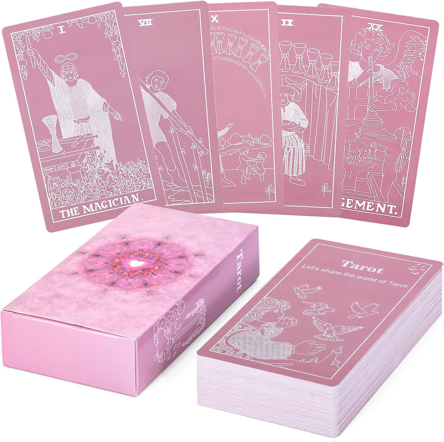 Tarot Cards with Guide Book-78 Classic Tarrot Card Deck Fortune Telling Game for Beginners or Expert-Learning Tarot Cards (Free Pouch Bag)