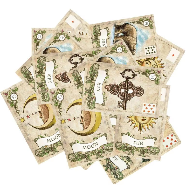 Tarot Oracle Cards Old Style Lenormand Oracle Card Game Tarot Card Party Supplies Divination Board Game Tarot Cards for Begginer