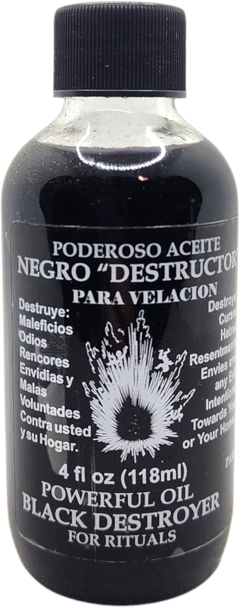 Black Destroyer Oil/Negro Destructor ACEITE 4 Oz.(118Ml)-Spiritual Oil for Magick and Rituals