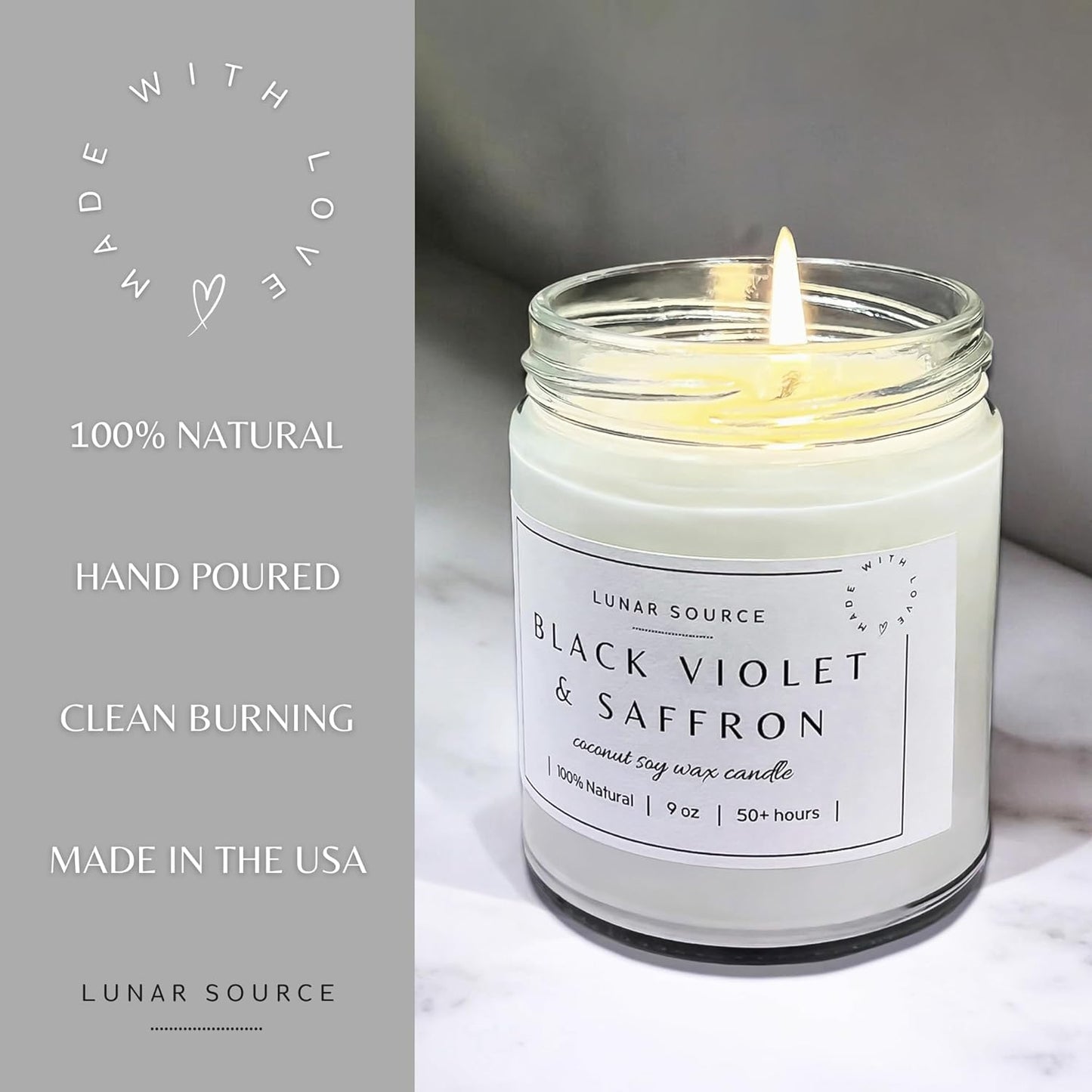 Moonflower Nectar Luxury Coconut Soy Wax Blend Candle | 9 Oz Non-Toxic Vegan House Warming New Home Holiday Summer Fall Tropical Wedding Luxe Gift
