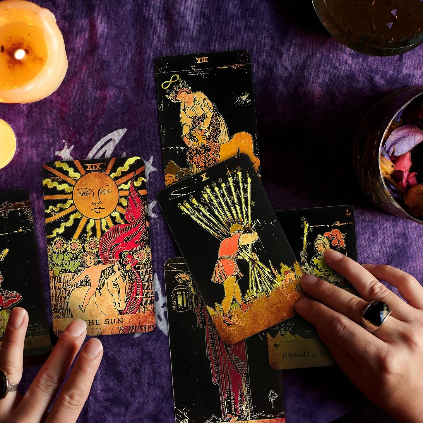 Tarot Cards, 78-Card Deck, Original Tarot for Beginners & Experts with Guide Book, Gift Bag & Box, Fortune Telling Game, Adults, Black