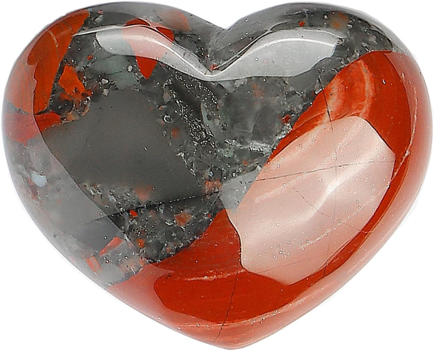 Africa Blood Stone Heart Shaped Crystal Worry Stones Natural Gemstone Paperweight Puffy Pocket Large Love Healing and Crystals Rock for Balancing Yoga Home Decor