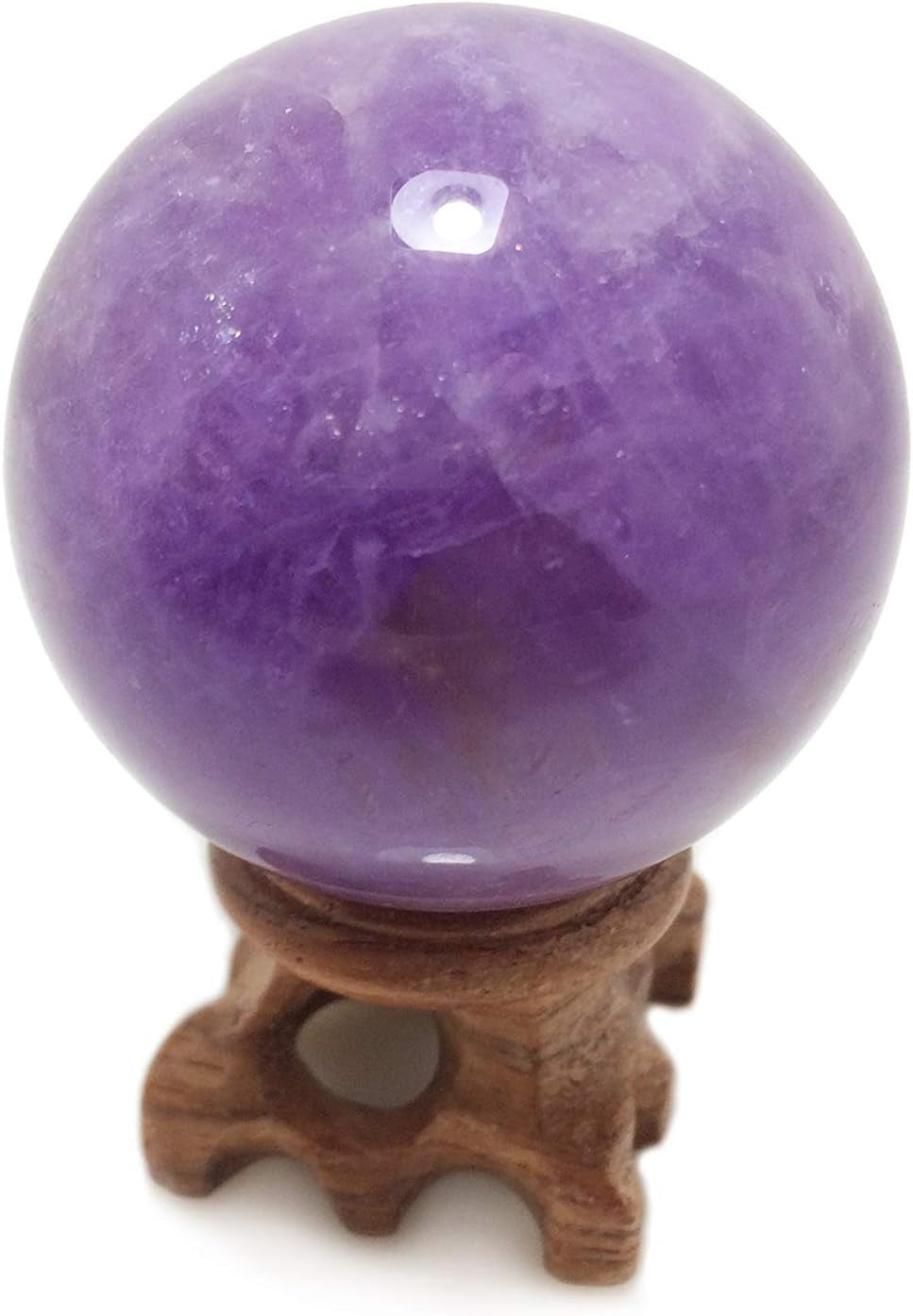 Set of 2 Amethyst Crystal Spheres with Stands 45Mm/1.8”, Rare Purple Power Stone Ball for Crystal Healing, Meditation, Scrying, Feng Shui, Hand-Made (Set of 2 Amethyst Balls 45Mm)