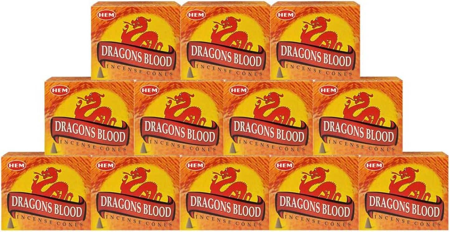 Dragon'S Blood Incense Cones and Cone Incense Burner Bundle Insence Insense Hem Incense