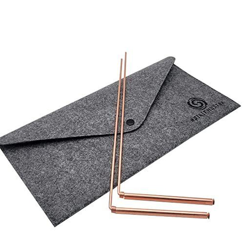 Copper Dowsing Rods Kit - Witching Rods/2Pcs + Dowsing Pendulum + Divination Mat