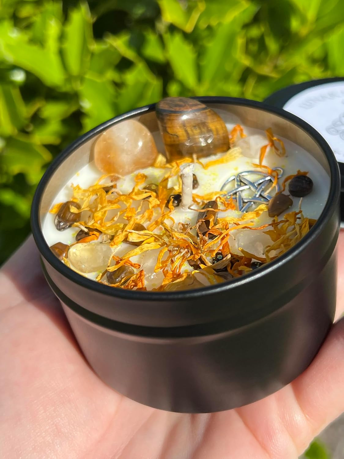 Litha Summer Solstice Candle | Midsummer Sun Spell Solar Celebration Intention Pagan Sabbat Ritual Altar Tool Crystal Stone Scented Soy Wheel of the Year Gift