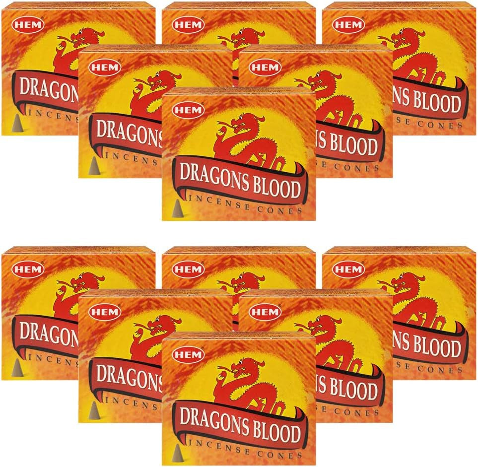 Dragon'S Blood Incense Cones and Cone Incense Burner Bundle Insence Insense Hem Incense