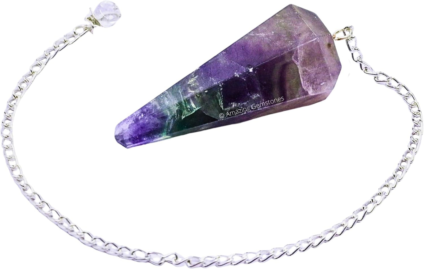 Fluorite Crystal Pendulum for Divination - Certified Dowsing Crystals and Healing Stones for Chakra Balancing and Meditation - Enhance Reiki Spiritual Growth with Healing Crystals and Stones
