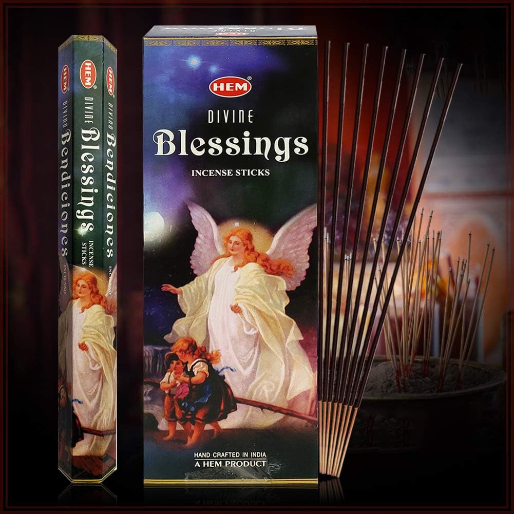 Divine Blessings Incense Sticks and Incense Stick Holder Bundle Insence Insense Hem Incense Sticks