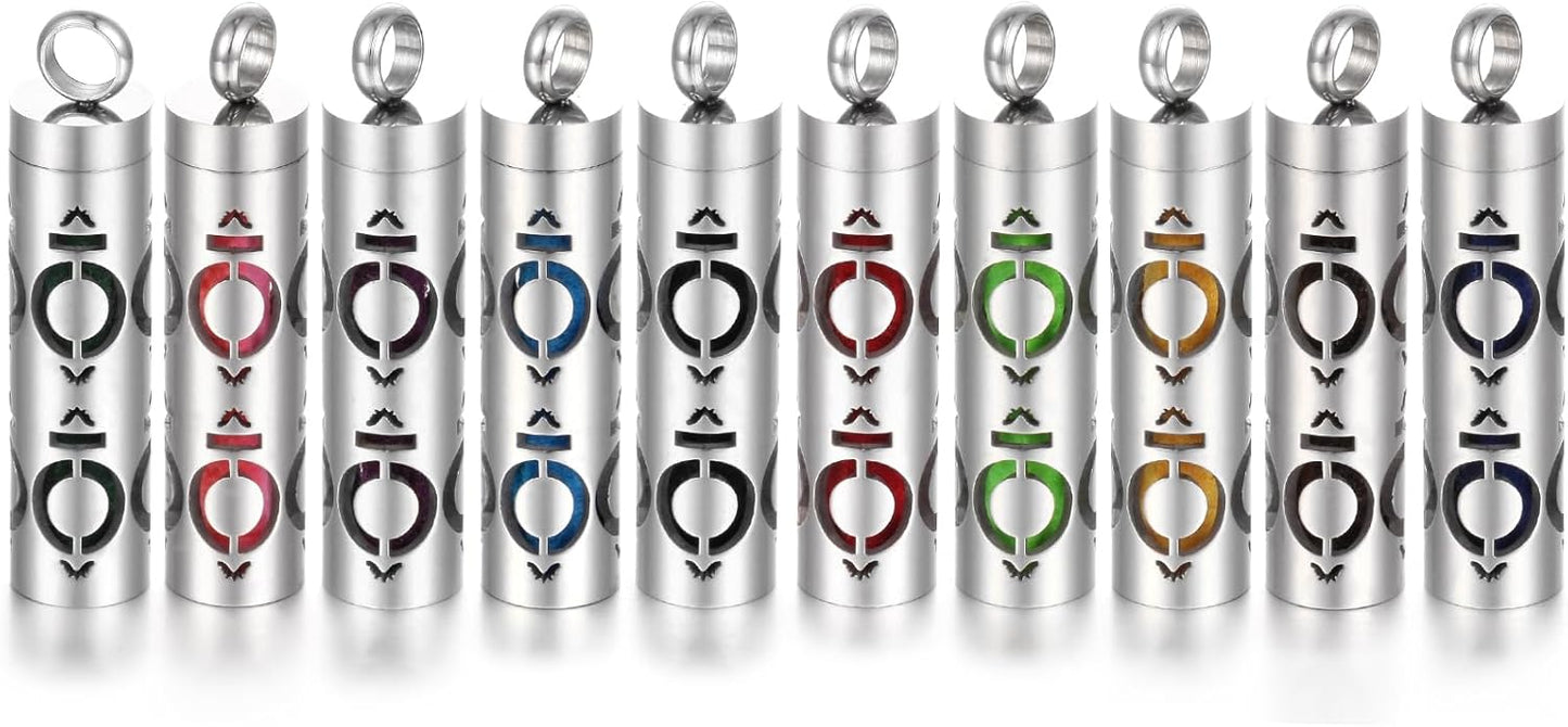 Essential Oil Necklace for Women, Aromatherapy Pendant Necklace 316L Stainless Steel Diffuser, Essential Oil Jewelry Gift for Men Women, Christmas, Birthday XN046-01