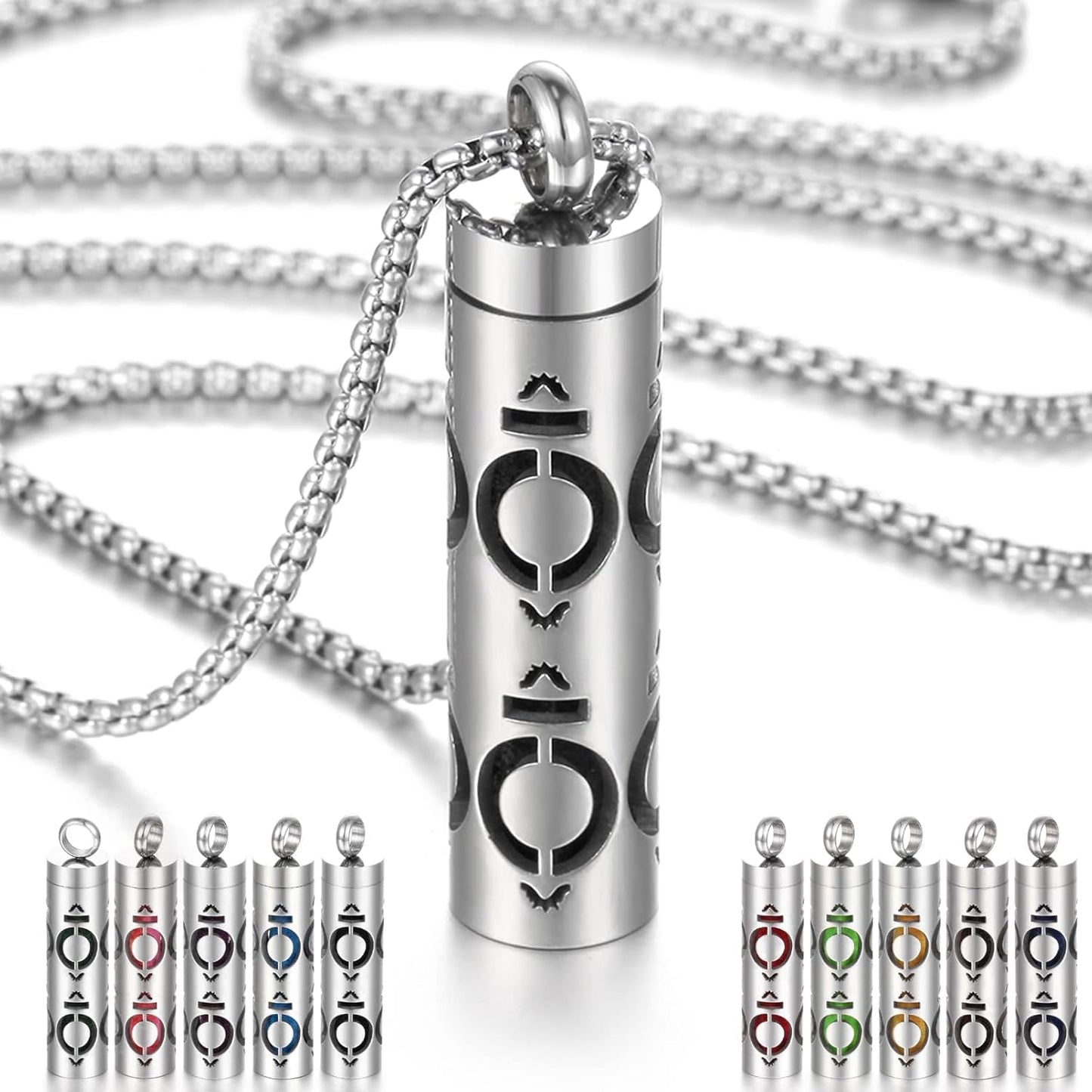 Essential Oil Necklace for Women, Aromatherapy Pendant Necklace 316L Stainless Steel Diffuser, Essential Oil Jewelry Gift for Men Women, Christmas, Birthday XN046-01
