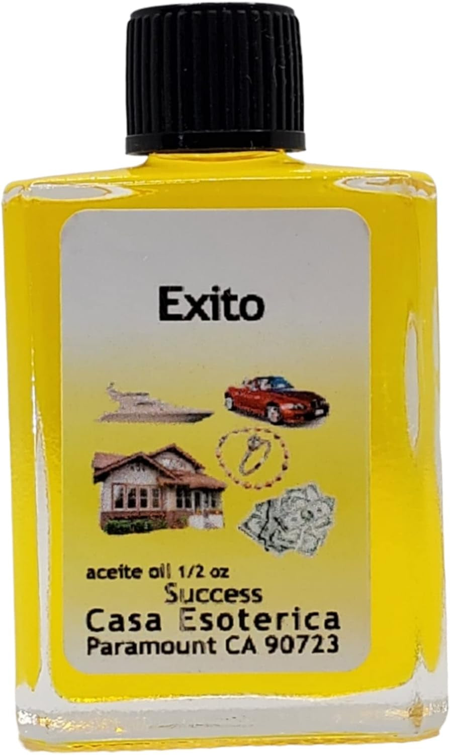 Success Oil (Exito Aceite) Spiritual Anointing Oil by CASA ESOTERICA - for Achieving Goals & Dreams - Attract Abundance & Prosperity-0.5 FL OZ (1PACK)