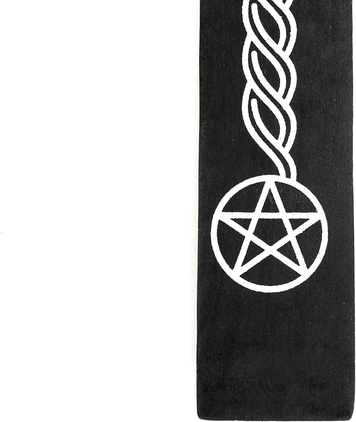 Wooden Incense Holder for Sticks Pentacle Black Painted Wood 10 Inches Long