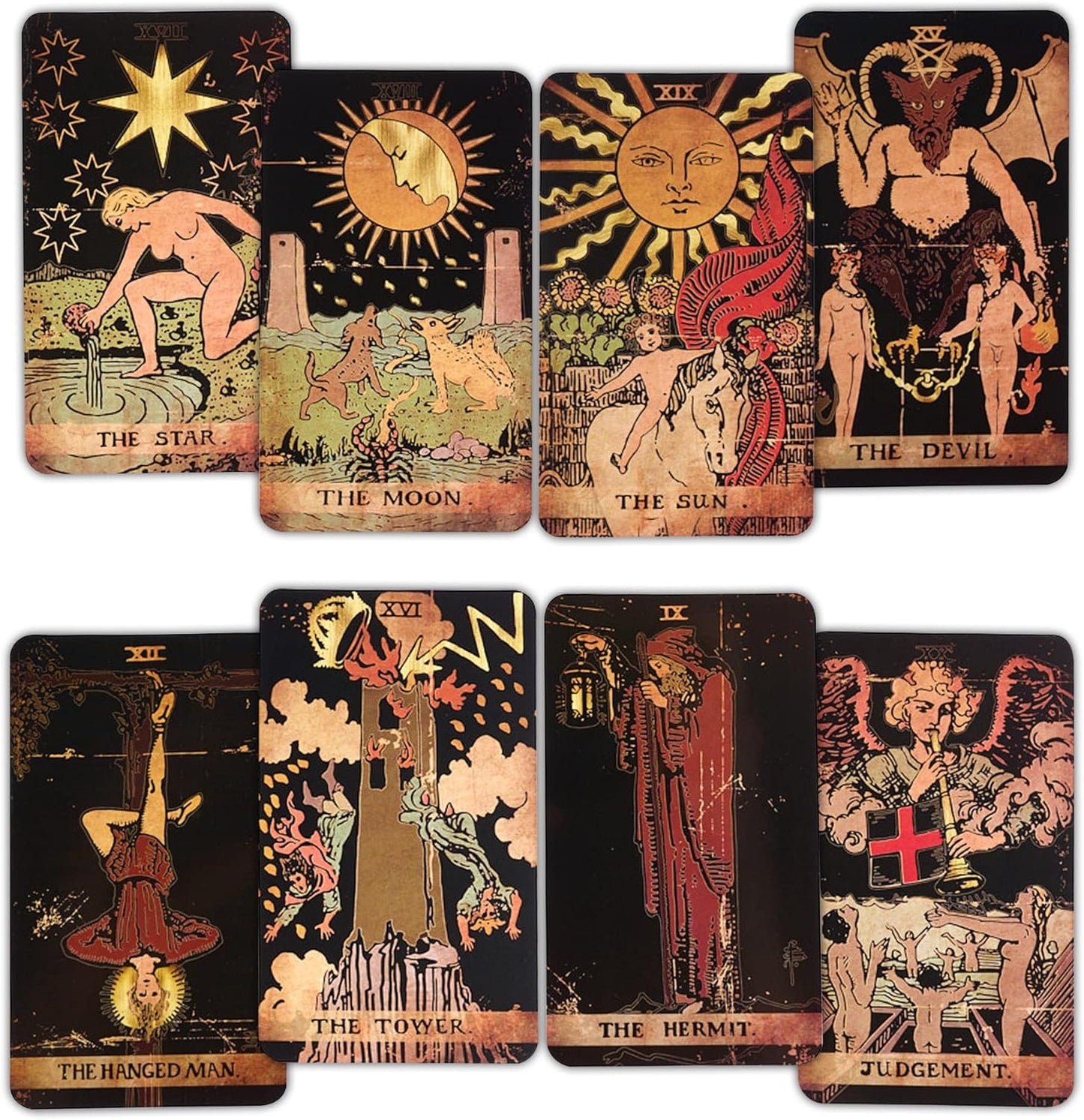 Tarot Cards, 78-Card Deck, Original Tarot for Beginners & Experts with Guide Book, Gift Bag & Box, Fortune Telling Game, Adults, Black