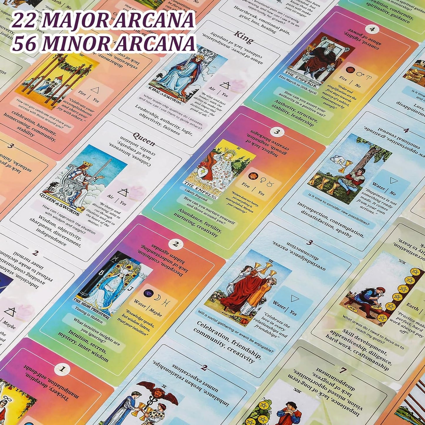Tarot Cards for Beginners with Guide Book, Classic Tarot Cards with Meanings on Them, Tarot Decks for Tarot Learners