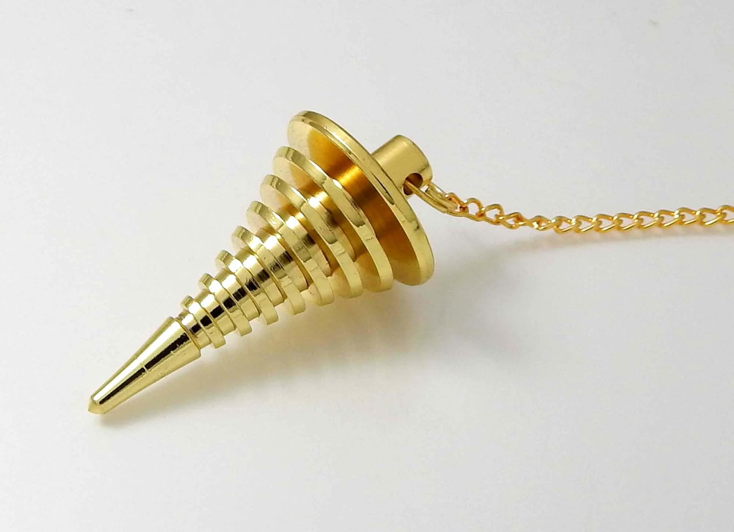Nine Ring Coil Brass Pendulum - Spiral Design for Divination and Healing Dowsing
