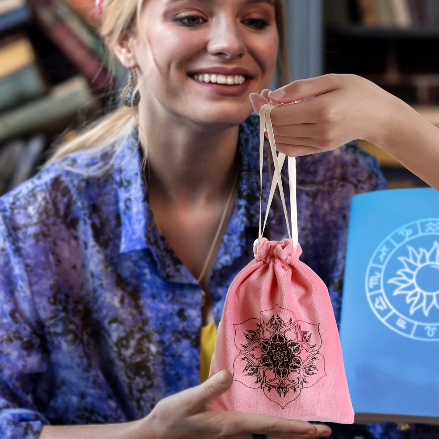 Pink Tarot Cards Deck Set for Beginners with Meanings on Them-Tarot Card with Guidebook-(Free Velvet Tarot Bag Pouch)