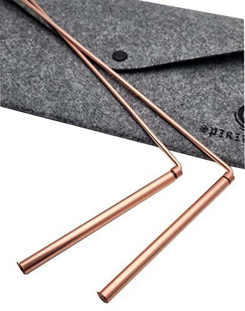 Copper Dowsing Rods Kit - Witching Rods/2Pcs + Dowsing Pendulum + Divination Mat