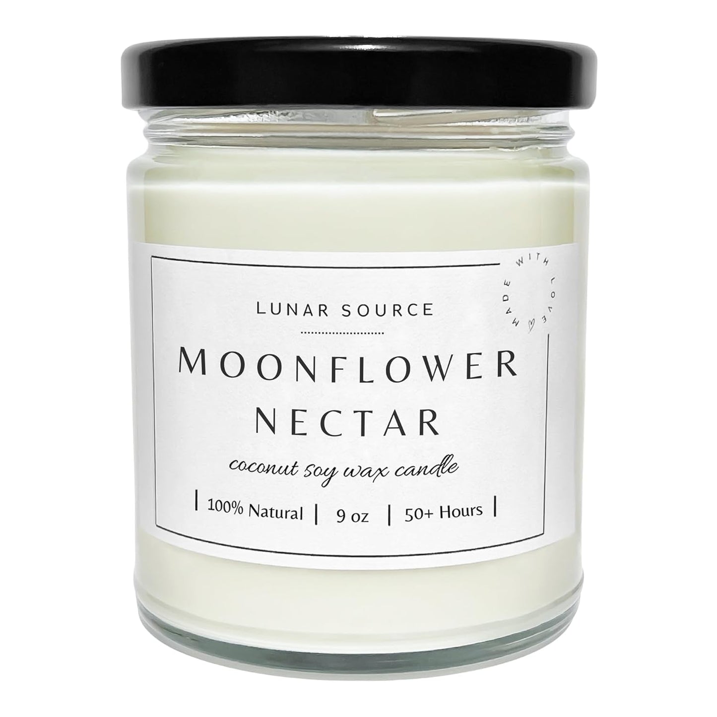 Moonflower Nectar Luxury Coconut Soy Wax Blend Candle | 9 Oz Non-Toxic Vegan House Warming New Home Holiday Summer Fall Tropical Wedding Luxe Gift