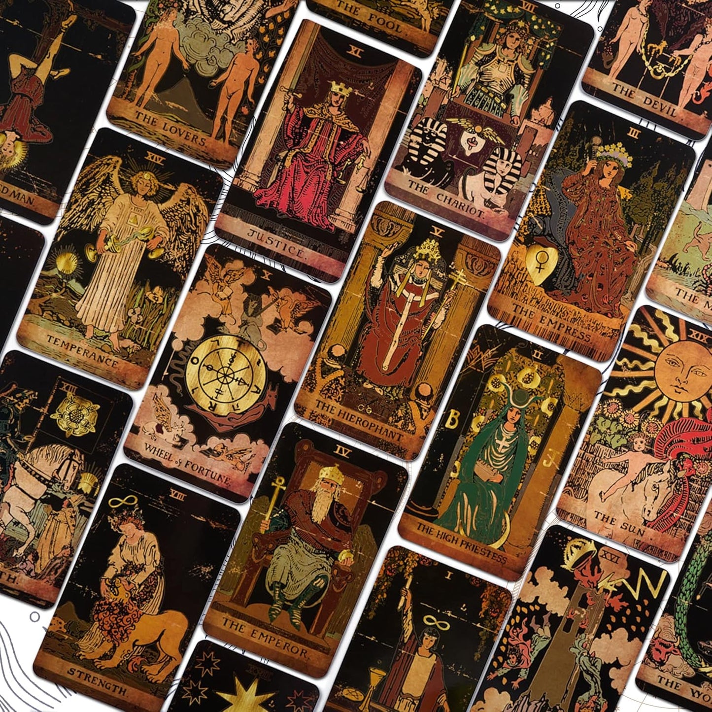 Tarot Cards, 78-Card Deck, Original Tarot for Beginners & Experts with Guide Book, Gift Bag & Box, Fortune Telling Game, Adults, Black