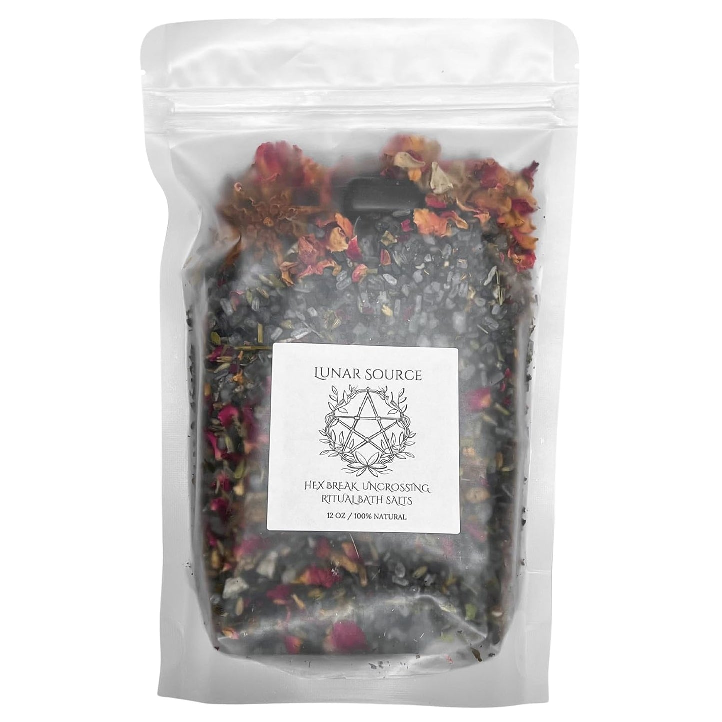 Hex Remover Curse Break Uncrossing Ritual 12 Oz Bath Salt | Spiritual Fiery Wall of Protection Cord Cutting Witchcraft Banishing Reversal Baneful Jinx Protection Intention Crystal Spell Witchy Gift