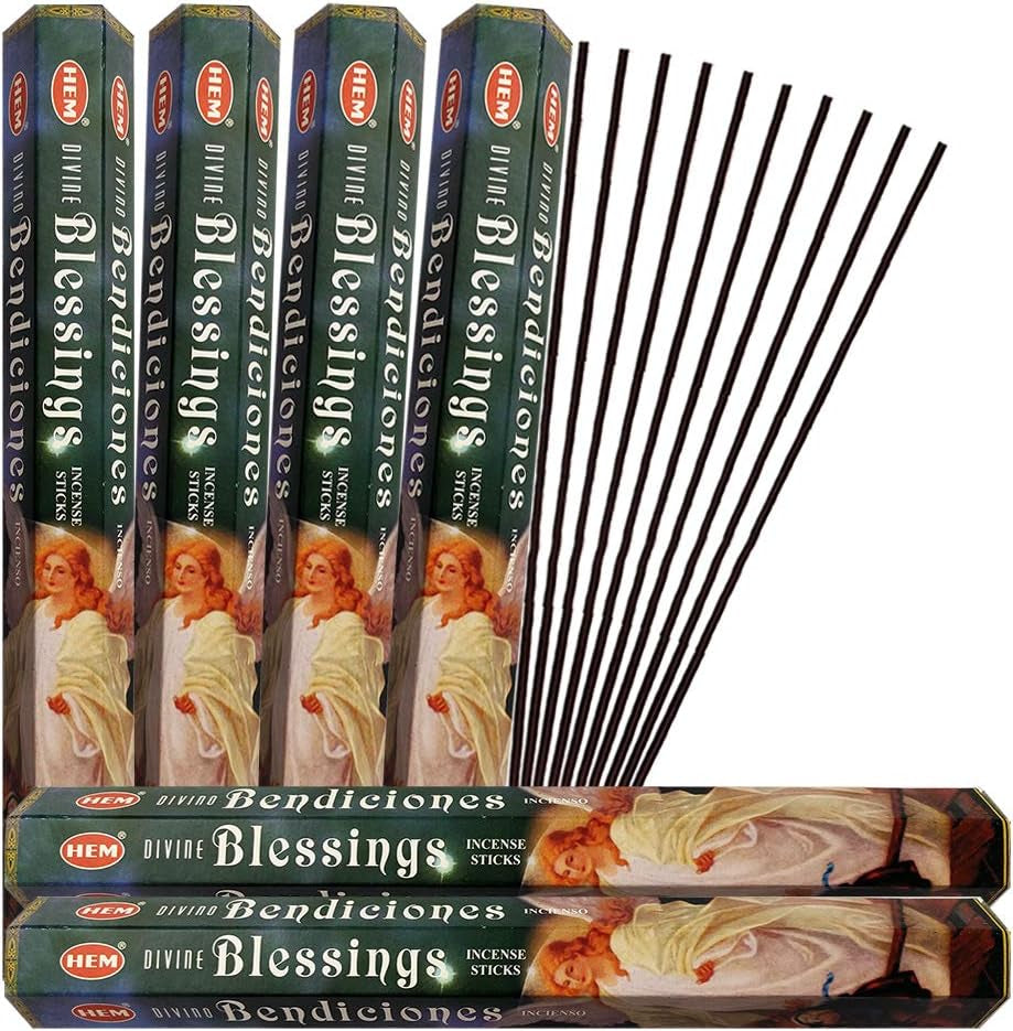 Divine Blessings Incense Sticks and Incense Stick Holder Bundle Insence Insense Hem Incense Sticks