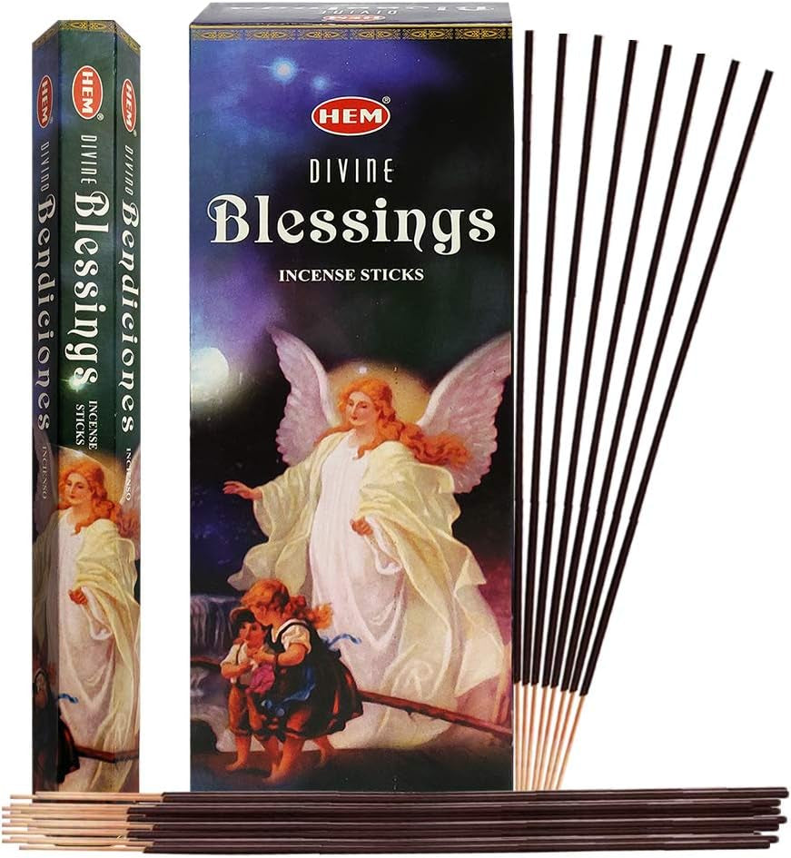 Divine Blessings Incense Sticks and Incense Stick Holder Bundle Insence Insense Hem Incense Sticks