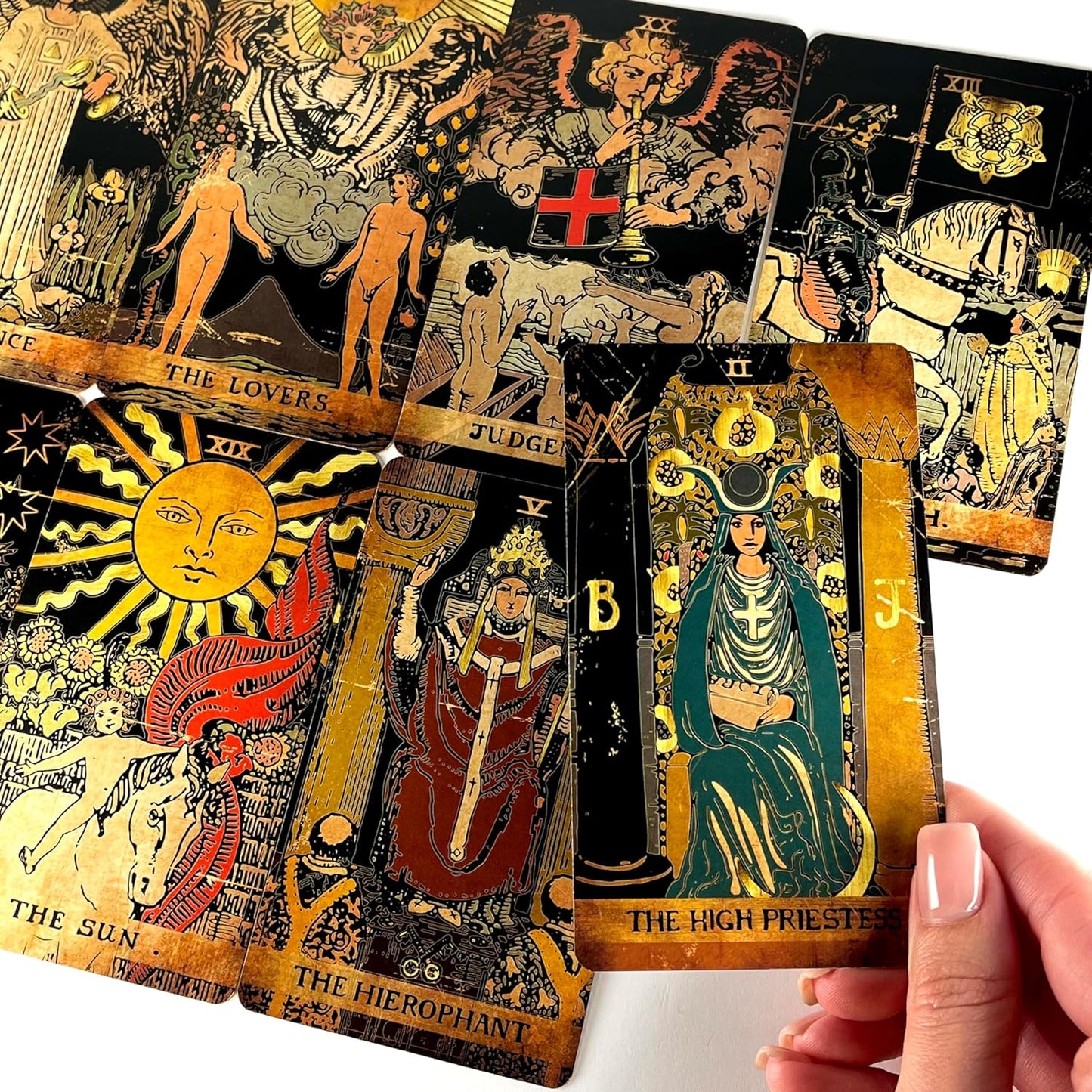 Tarot Cards, 78-Card Deck, Original Tarot for Beginners & Experts with Guide Book, Gift Bag & Box, Fortune Telling Game, Adults, Black