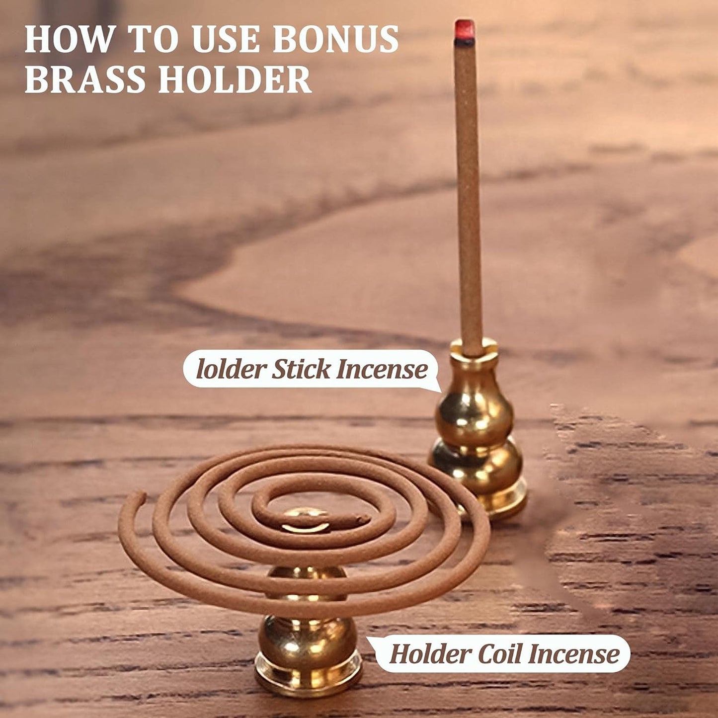 Incense Burner with Brass Incense Holder, Ceramic Incense Burner, Suitable for Linearconepan Incense Stick Burner, There Are 30 Incense Cones inside (Violet)