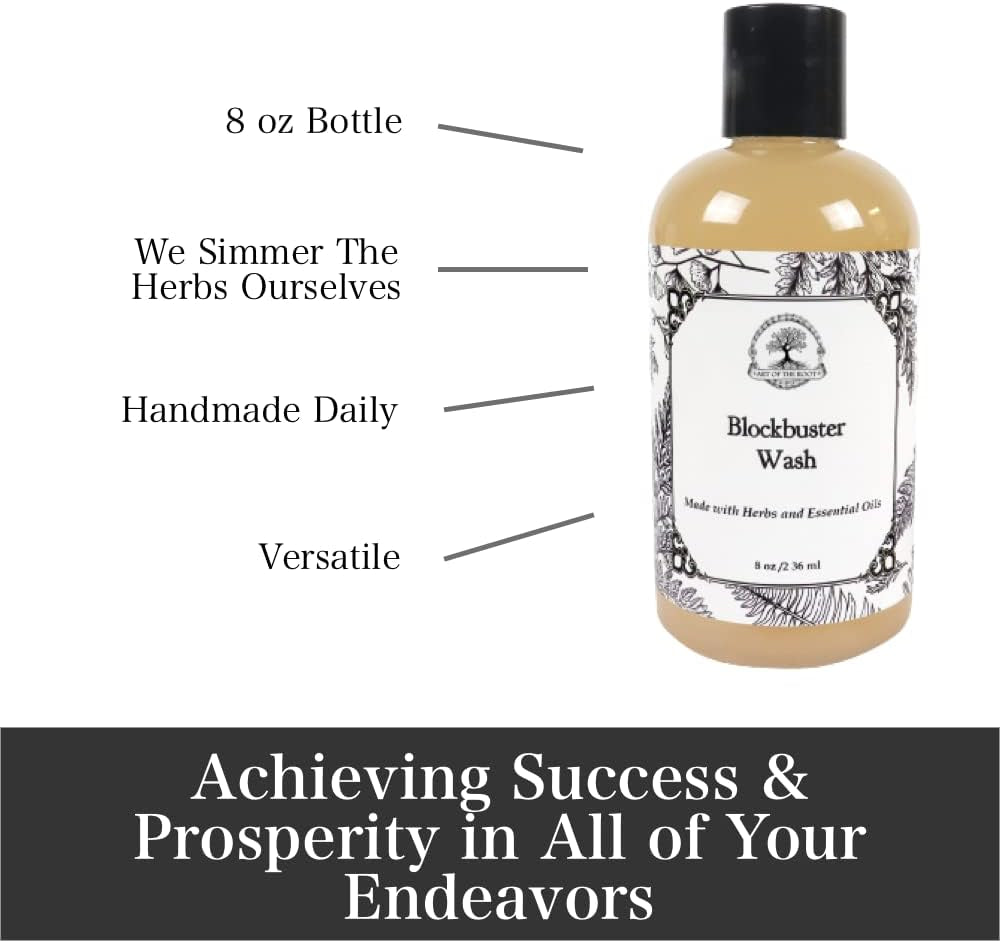 Blockbuster Body & Floor Wash by | Handmade with Herbs & Essential Oils | Conjure, Wiccan, Pagan & Magick | New Opportunities, Achieving Success & Prosperity