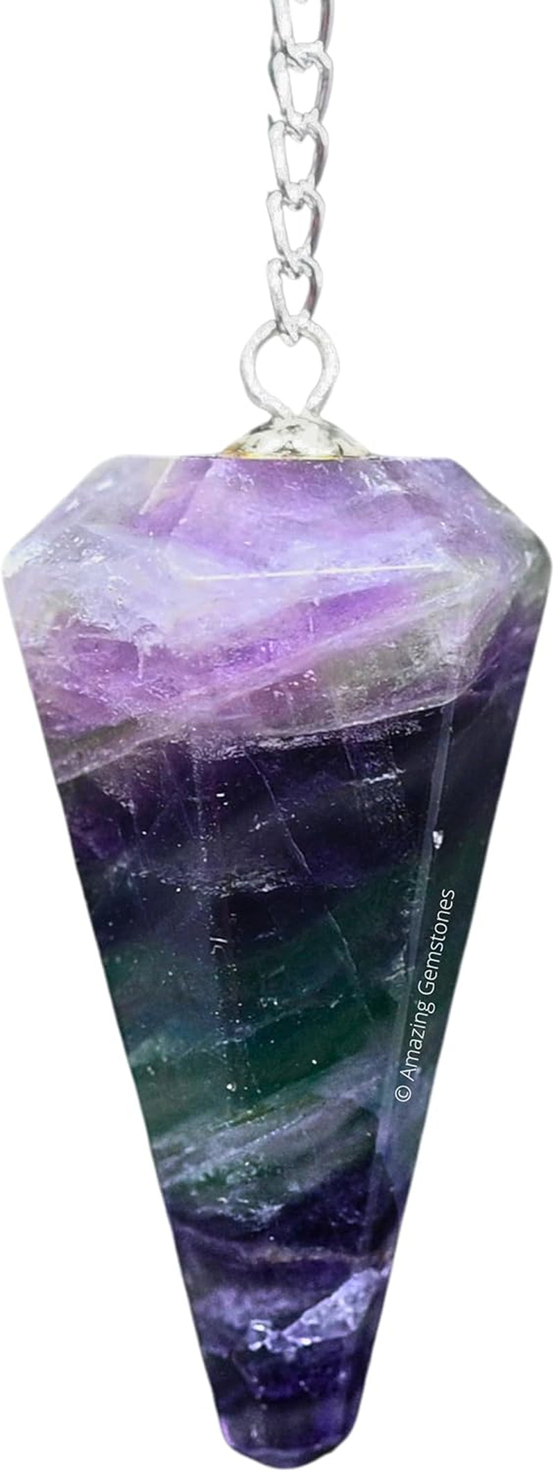 Fluorite Crystal Pendulum for Divination - Certified Dowsing Crystals and Healing Stones for Chakra Balancing and Meditation - Enhance Reiki Spiritual Growth with Healing Crystals and Stones