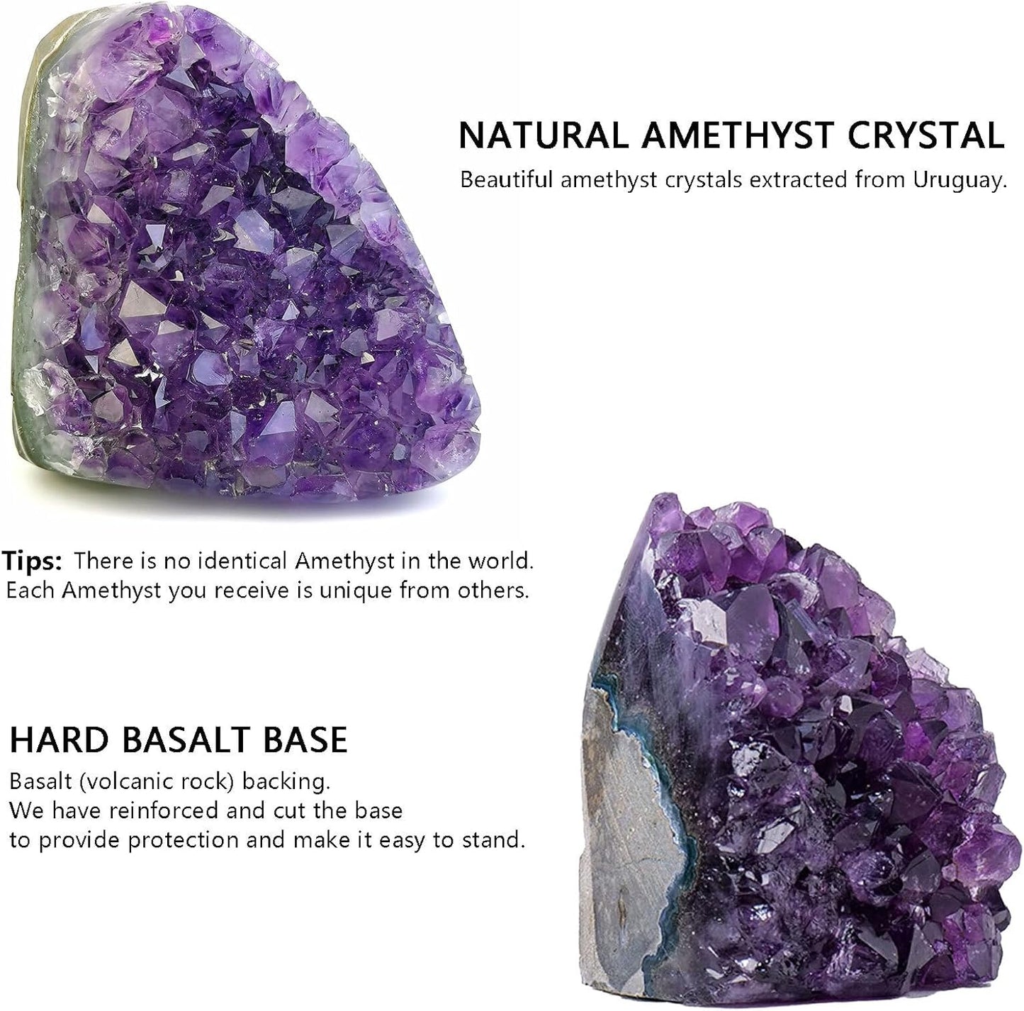 Amethyst Cluster Quartz Crystal Rock Raw Stone Purple Crystals Geode Healing Crystals 0-0.5LB