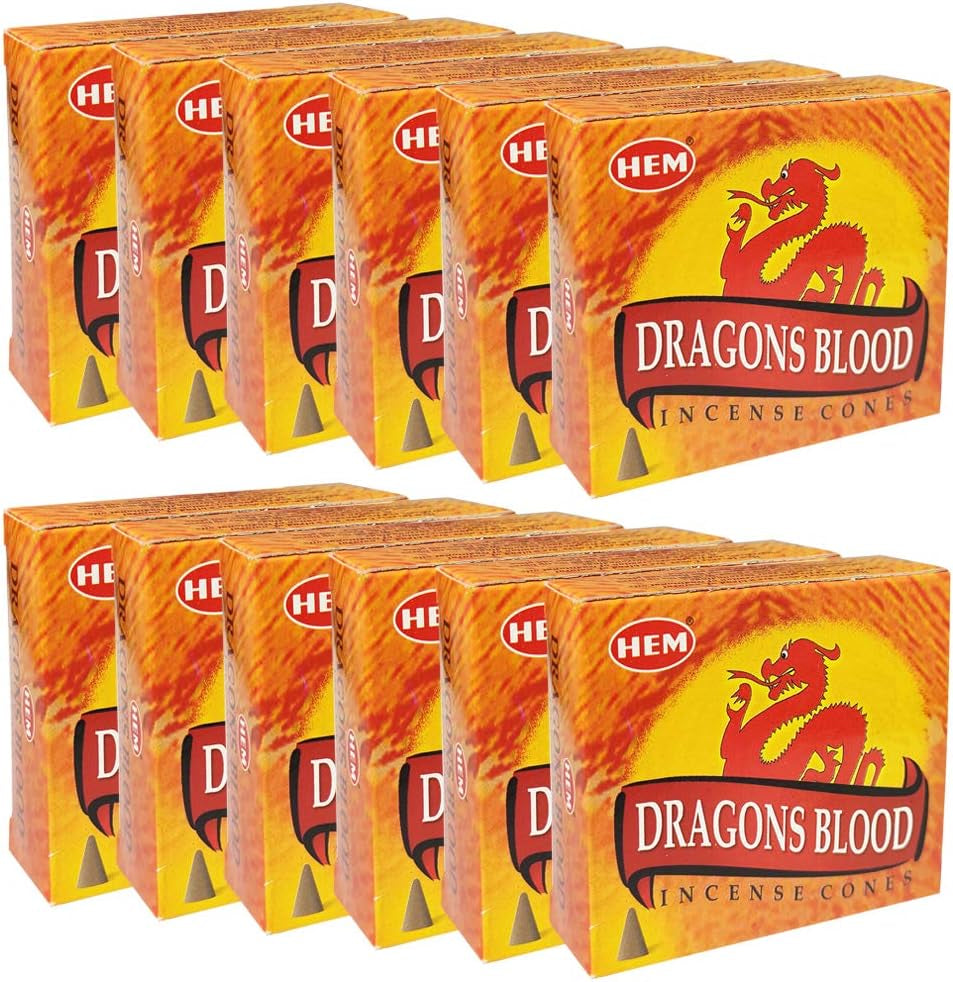 Dragon'S Blood Incense Cones and Cone Incense Burner Bundle Insence Insense Hem Incense