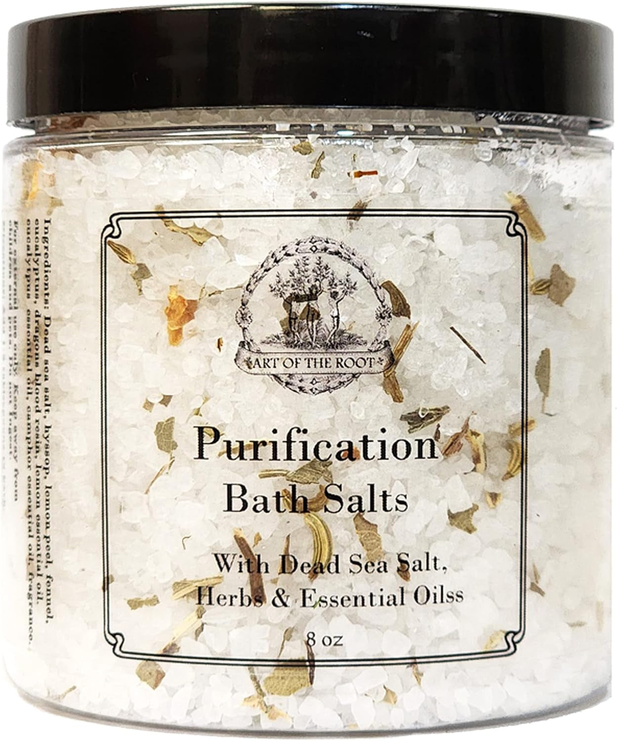 Purification Herbal Bath Salts 8 Oz | Spiritual Cleansing and Negative Energy Rituals | Hoodoo Wiccan Pagan Spirituality Magick