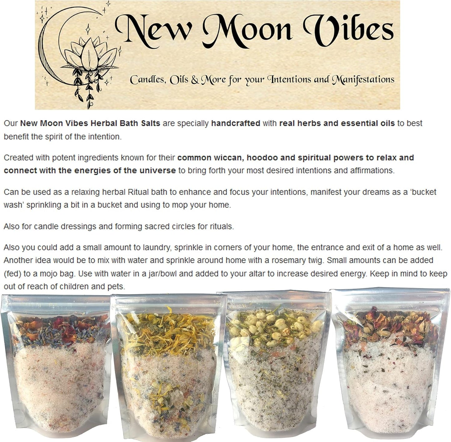 Happiness Herbal Spell Ritual Bath Salts - Harmony Joy Positivity Banish Negativity Conjure - Handmade with Essential Oils & Herbs - Wicca Pagan Hoodoo Magick