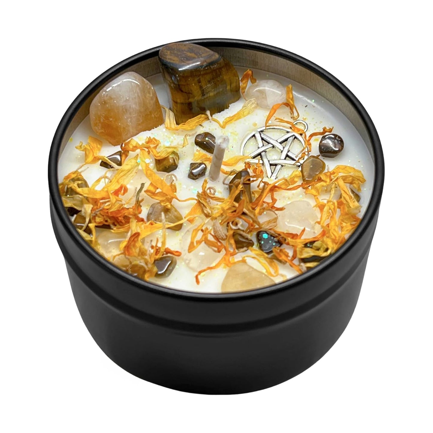 Litha Summer Solstice Candle | Midsummer Sun Spell Solar Celebration Intention Pagan Sabbat Ritual Altar Tool Crystal Stone Scented Soy Wheel of the Year Gift
