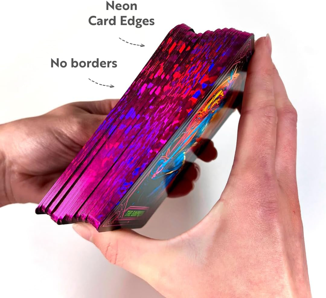 Neon Tarot Cards │78 Tarot Cards │Original Tarot Cards for Beginners and Experts with Guide Book and Foil Edges│Fortune Telling Game, Divination Tools for All Skill Levels,.
