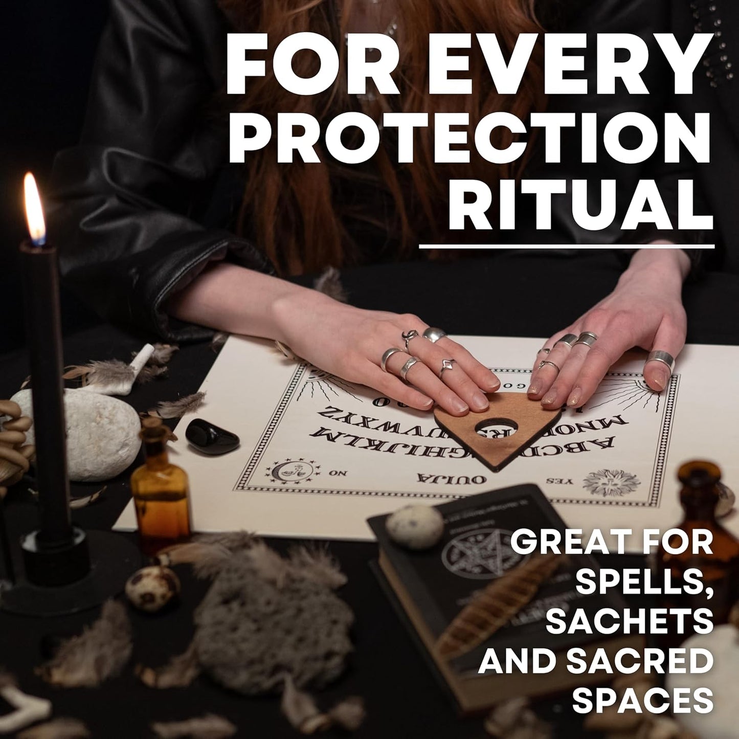 Black Salt for Protection Rituals & Wiccan Spells, Handcrafted Negative Energy Protection Crystals for Witchcraft, 2 Oz Bag, Witches & Wiccan Witchcraft Supplies