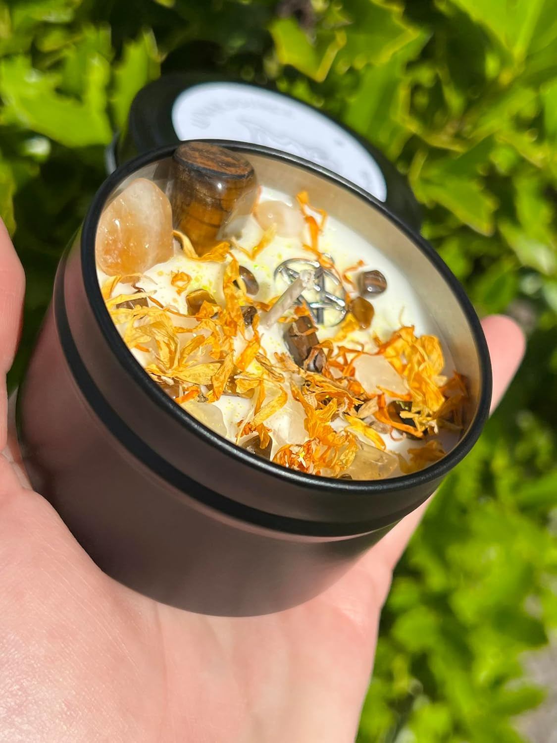 Litha Summer Solstice Candle | Midsummer Sun Spell Solar Celebration Intention Pagan Sabbat Ritual Altar Tool Crystal Stone Scented Soy Wheel of the Year Gift