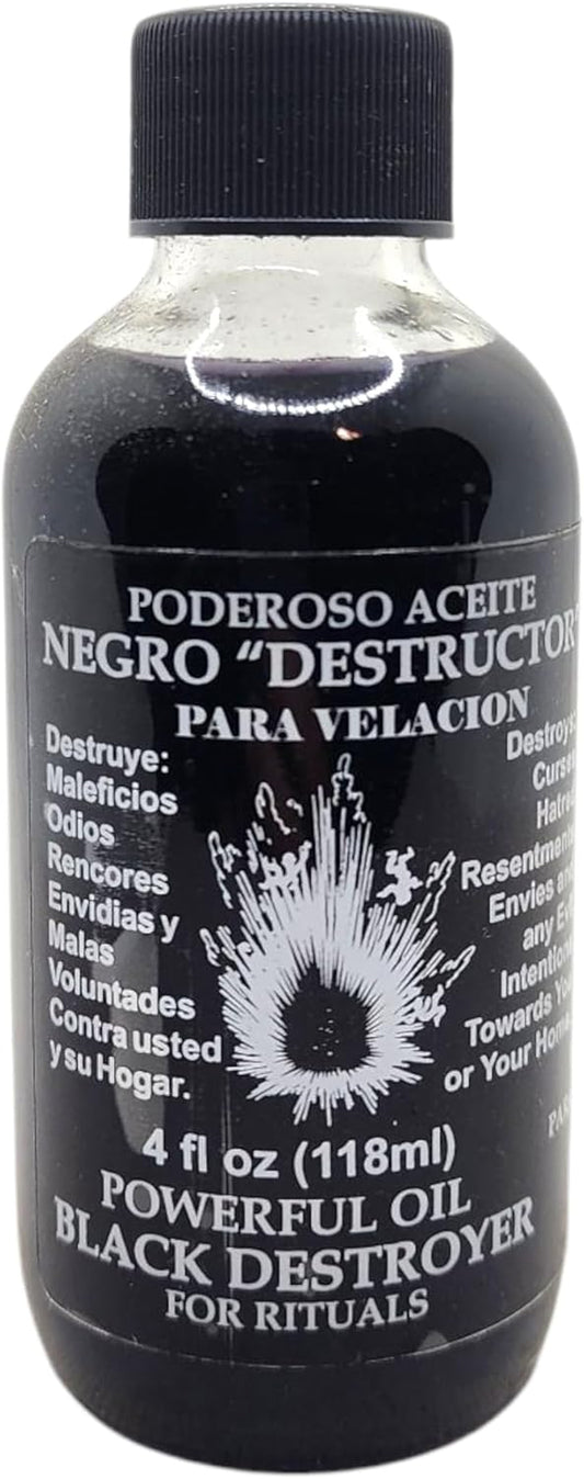 Black Destroyer Oil/Negro Destructor ACEITE 4 Oz.(118Ml)-Spiritual Oil for Magick and Rituals