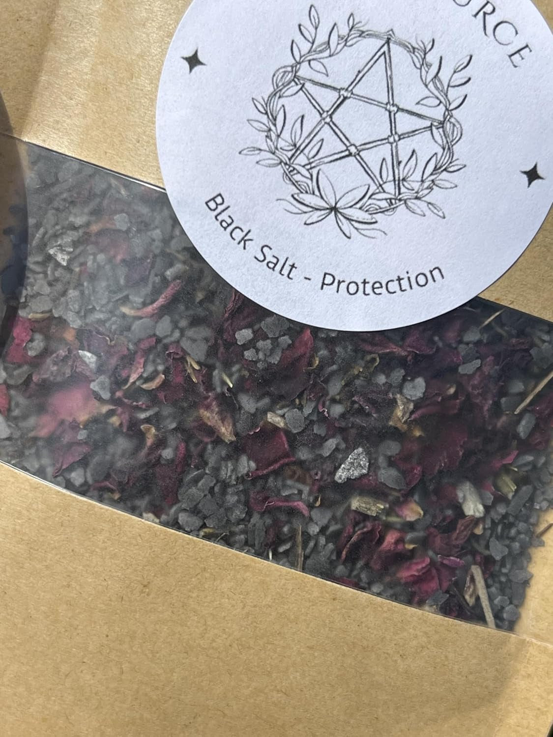 Witches Black Salt Herbal Blend | Spellcasting Ritual Spiritual Fiery Wall of Protection Reversal Rituals Purifying Altar Spell Tool Pagan Spirit Offering Witchcraft New Age