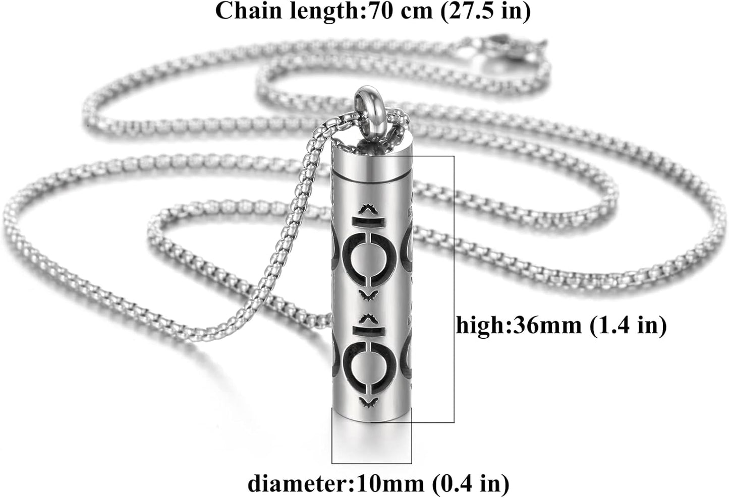 Essential Oil Necklace for Women, Aromatherapy Pendant Necklace 316L Stainless Steel Diffuser, Essential Oil Jewelry Gift for Men Women, Christmas, Birthday XN046-01