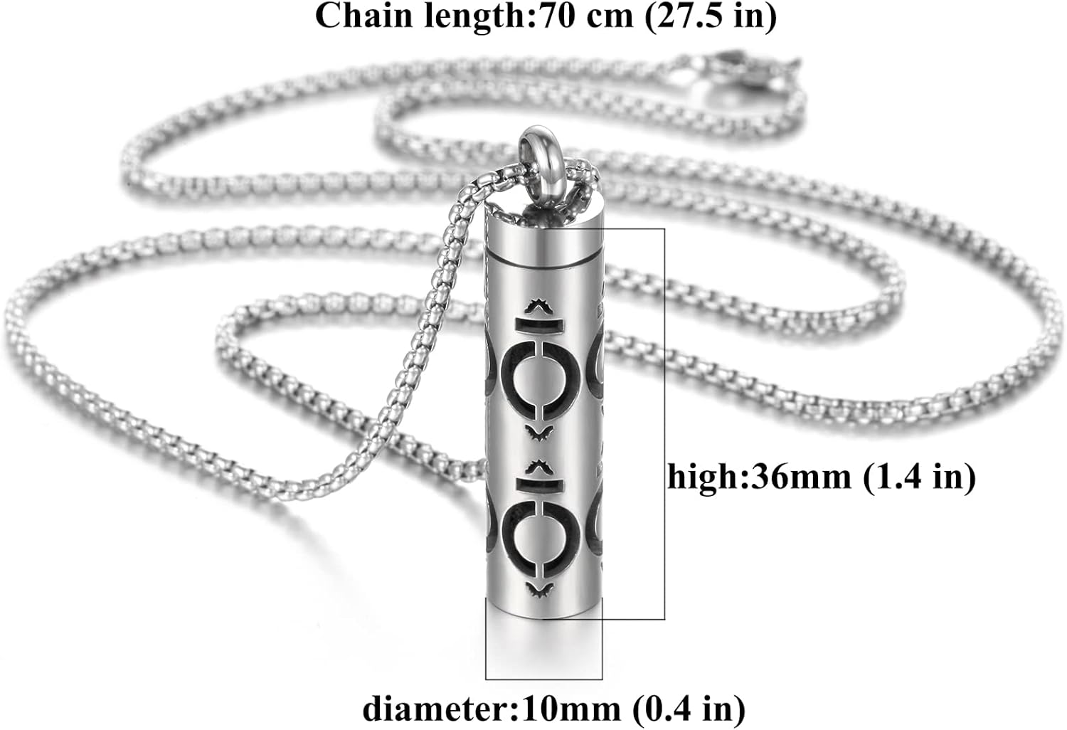 Essential Oil Necklace for Women, Aromatherapy Pendant Necklace 316L Stainless Steel Diffuser, Essential Oil Jewelry Gift for Men Women, Christmas, Birthday XN046-01