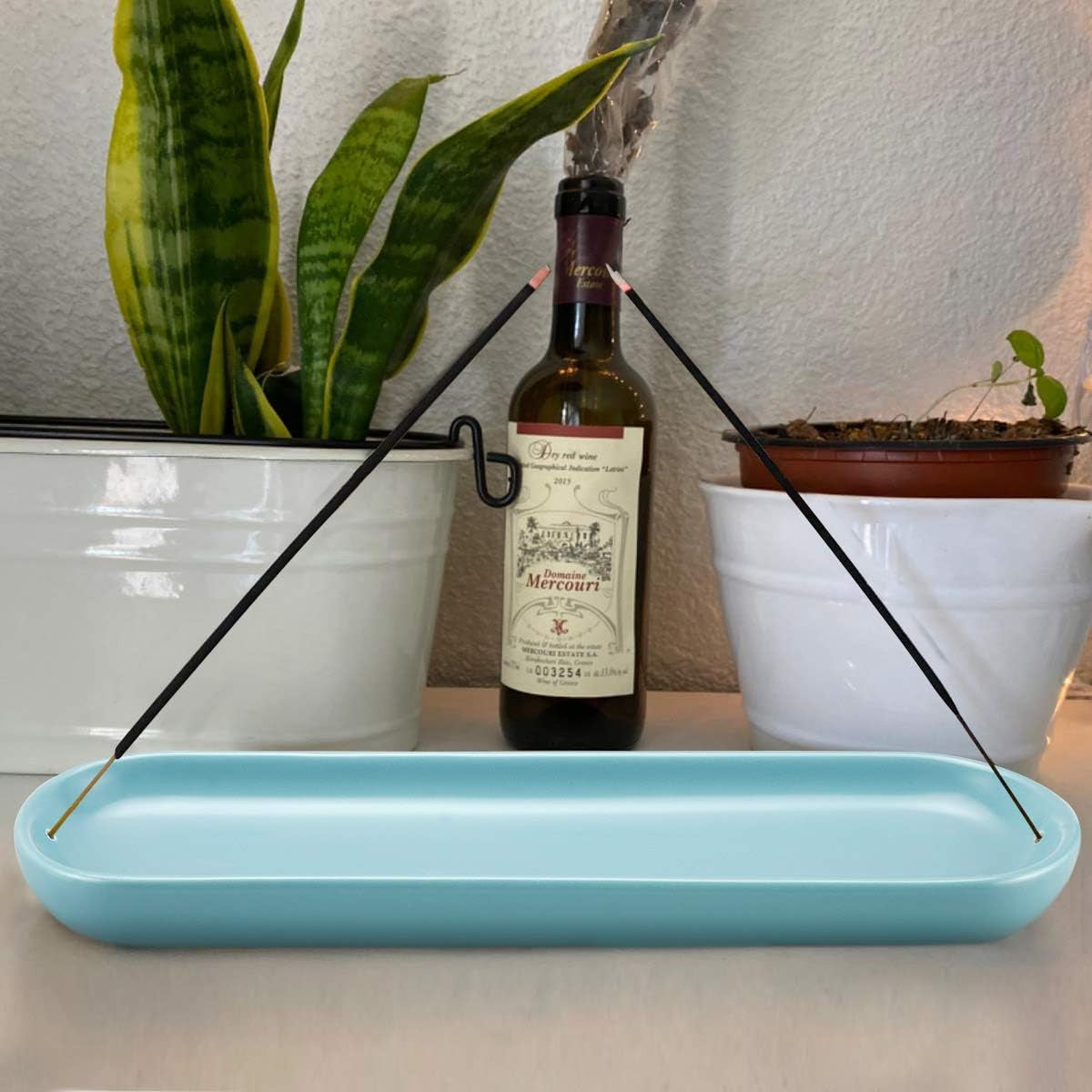 Ceramic Boat-Style Incense Holder and Ash Catcher, Decorative Incense Stick Tray