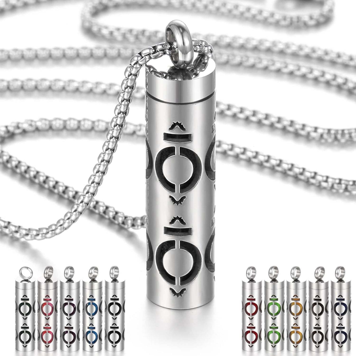 Essential Oil Necklace for Women, Aromatherapy Pendant Necklace 316L Stainless Steel Diffuser, Essential Oil Jewelry Gift for Men Women, Christmas, Birthday XN046-01