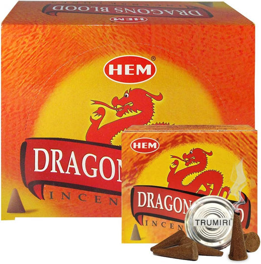 Dragon'S Blood Incense Cones and Cone Incense Burner Bundle Insence Insense Hem Incense