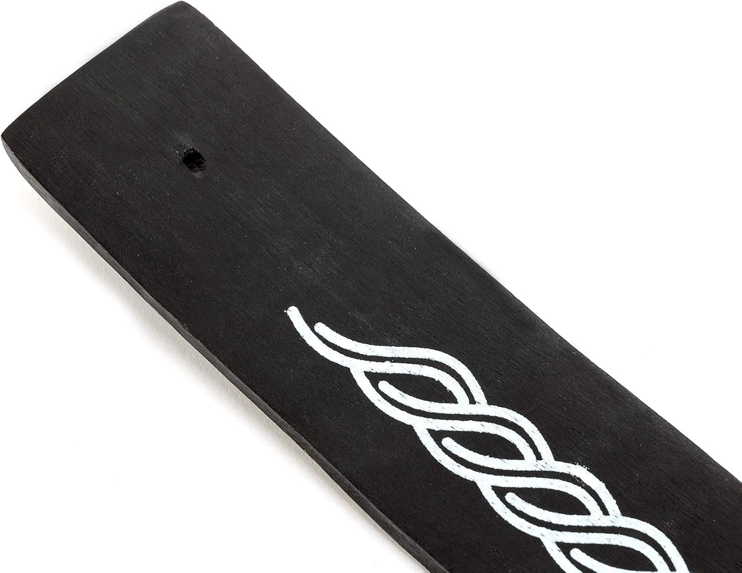 Wooden Incense Holder for Sticks Pentacle Black Painted Wood 10 Inches Long